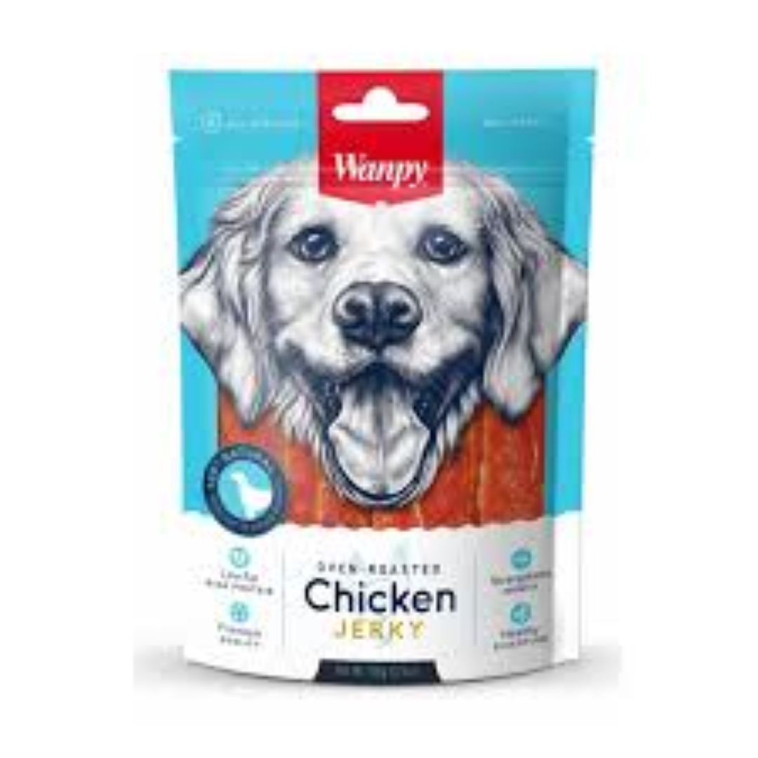 WANPY SOFT CHICKEN JERKY STRIPS 100G
